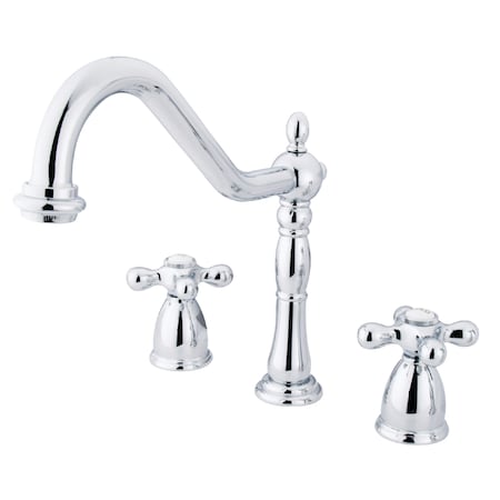 Kingston Brass Widespread Kitchen Faucet, Polished Chrome KB1791AXLS